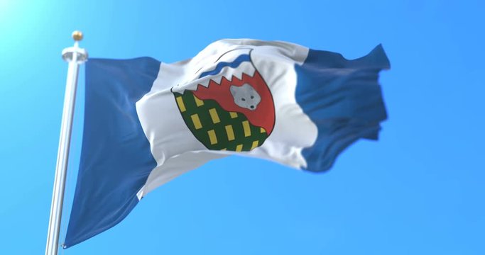 Flag of the federal territory of Northwest Territories, Canada. Loop