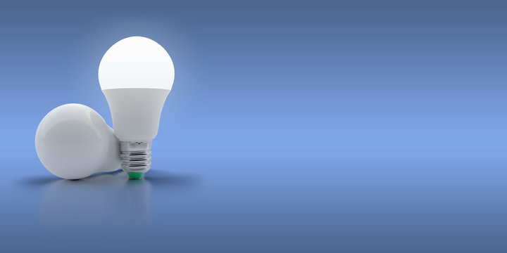 LED light bulb on an isolated background. 3d model, 3d image, 3d render