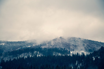 Fototapeta na wymiar Winter, Mountains and snow