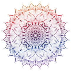 Vector gradient mandala. Colorful gradient mandala. Vector mandala. 