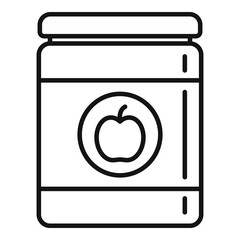 Apple toy jar icon. Outline apple toy jar vector icon for web design isolated on white background
