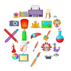 Original icons set. Cartoon set of 25 original vector icons for web isolated on white background