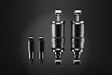 3D rendering. Trucks Cabin Shock Absorber, New auto parts, spare parts Cabinedemper. Spare parts for shop, aftermarket OEM for cargo car.