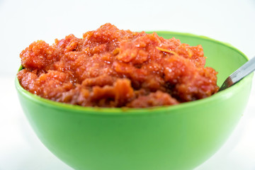 Gajar ka halwa is a carrot-based sweet dessert pudding from India