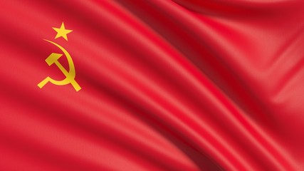 The Soviet Banner of Victory on May 1, 1945. 3D illustration.