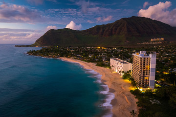 Papaoneone beach on the west coast of Oahu at twilight, Hawaii © Dudarev Mikhail