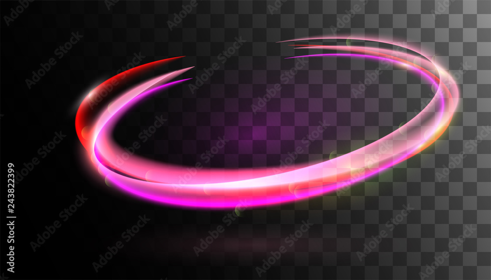 Wall mural vector swirl trail effect rotational border lines .abstract ring background with luminous . spiral w