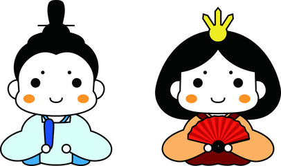 Japanese cute Hina dolls