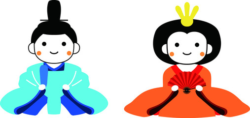 Japanese cute Hina dolls
