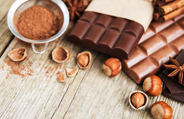 Chocolate and cocoa powder