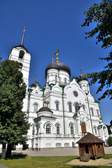 Fototapeta na wymiar Annunciation Cathedral on Revolution Avenue in summer in Voronezh, Russia