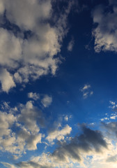 Clouds after rain before sunset as a background