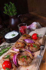 Tasty Lamb chops with mint and rosemary