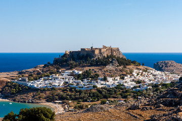 Fototapeta na wymiar panoramic view of Lindos greece