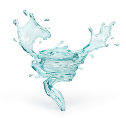 Water tornado isolated on a white. 3d illustration