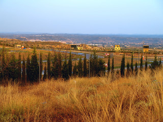 Fototapeta premium view on the race track in Alcaniz at sunset