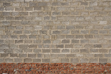 Brick wall. Background, texture of white brick. Construction brick wall. Texture of the brick wall.