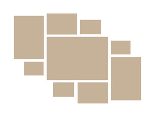 Vector frame for photos and pictures, photo collage, photo puzzle. Templates collage frames for photo or illustration. Vector mood board branding presentation. Isolated on white background.