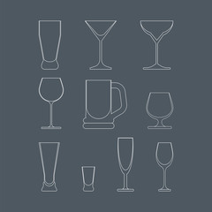set of wine glasses