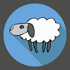 sheep color vector icon