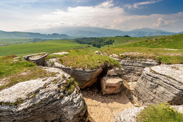 First World War Trenches in Lessinia Italy.
