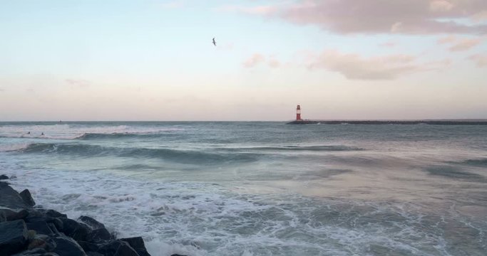 Storm at the Baltic Sea in Rostock Warnem&uuml;nde