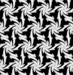 3D seamless  white and black monochrome pattern