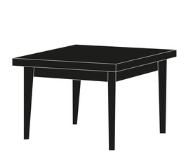 vector isolated silhouette of the table