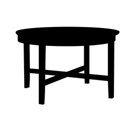  isolated black silhouette table, icon