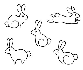 rabbits  line art