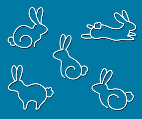rabbits  line art