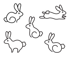 rabbits  line art