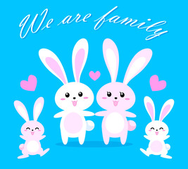 Obraz na płótnie Canvas rabbits with happy family.
