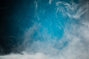 dense smoke on blue background