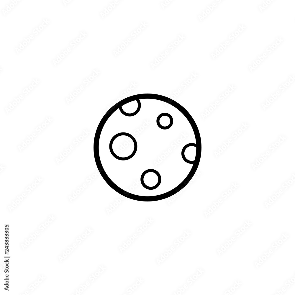 Wall mural full moon outline icon. clipart image isolated on white background