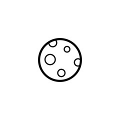 Full moon outline icon. Clipart image isolated on white background