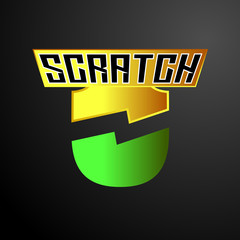 scratch logo icon with shield symbol