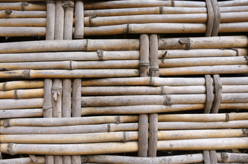A fence of woven bamboo