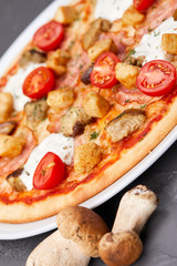 pizza with mushrooms