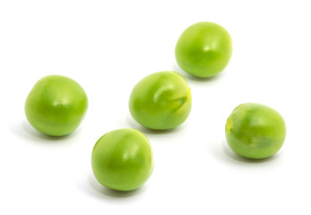 Green peas isolated on the white background