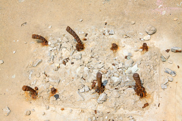 debris of the cement column reinforced