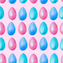 Watercolor hand drawn Easter pattern