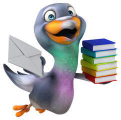 Fun pigeon - 3D Illustration
