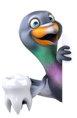 Fun pigeon - 3D Illustration