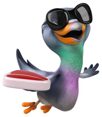 Fun pigeon - 3D Illustration