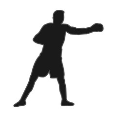 Fototapeta na wymiar Great design of a boxer silhouette on a white background