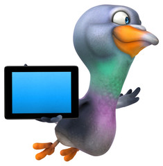 Fun pigeon - 3D Illustration