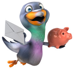 Fun pigeon - 3D Illustration