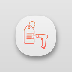 Barcode reader scanning hang tag app icon © bsd studio
