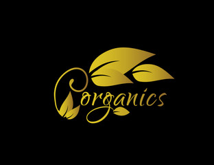 organic logo icon with fruit illustration